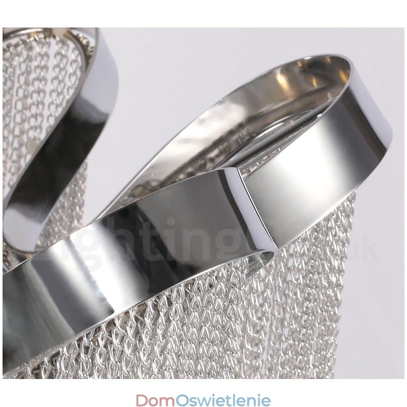 Aluminiowe frędzle żyrandol designerski wisząca lampa srebrny kolor