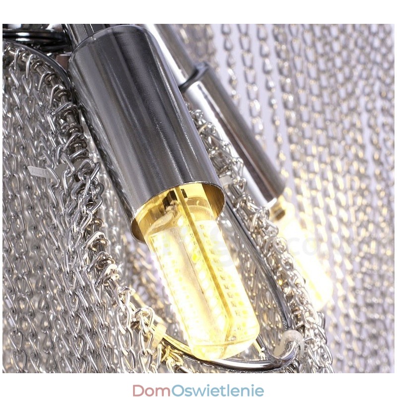 Aluminiowe frędzle żyrandol designerski wisząca lampa srebrny kolor