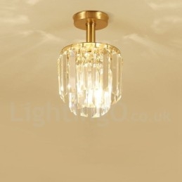 Czysty mosiądz Rustykalny Lodge Nordic Style Flush Mount Kryształowe lampy sufitowe