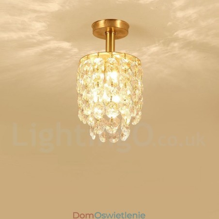 Czysty mosiądz Rustykalny Lodge Nordic Style Flush Mount Kryształowe lampy sufitowe Czysty mosiądz Rustykalny Lodge Nordic Style Flush Mount Kryształowe lampy sufitowe
