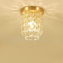 Czysty mosiądz Rustykalny Lodge Nordic Style Flush Mount Kryształowe lampy sufitowe