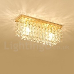 Czysty mosiądz Rustykalny Lodge Nordic Style Flush Mount Kryształowe lampy sufitowe