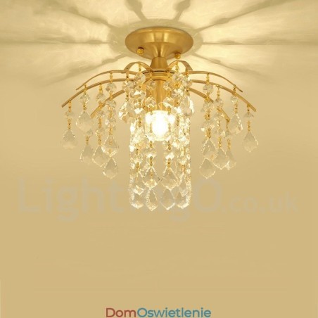 Czysty mosiądz Rustykalny Lodge Nordic Style Flush Mount Kryształowe lampy sufitowe Czysty mosiądz Rustykalny Lodge Nordic Style Flush Mount Kryształowe lampy sufitowe
