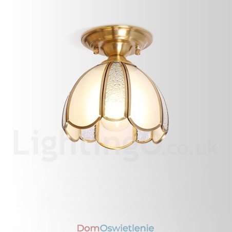 Czysta mosiężna rustykalna lampa sufitowa w stylu nordyckim Lodge Flush Mount z kloszem szklanym Czysta mosiężna rustykalna lampa sufitowa w stylu nordyckim Lodge Flush Mount z kloszem szklanym