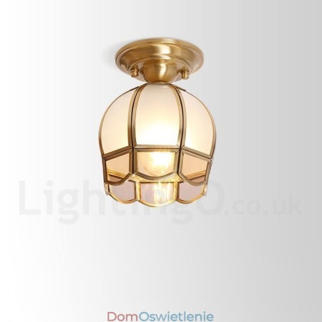 Czysta mosiężna rustykalna lampa sufitowa w stylu nordyckim Lodge Flush Mount z kloszem szklanym Czysta mosiężna rustykalna lampa sufitowa w stylu nordyckim Lodge Flush Mount z kloszem szklanym