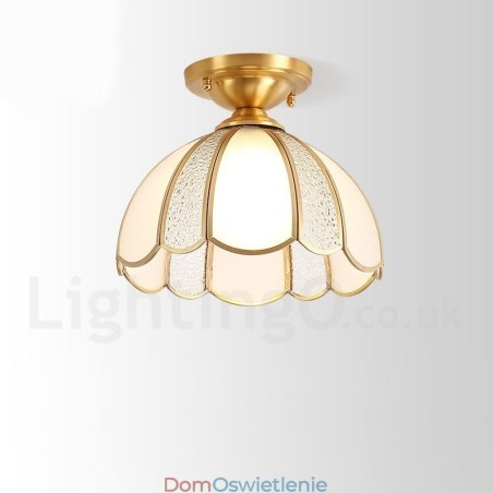 Czysta mosiężna rustykalna lampa sufitowa w stylu nordyckim Lodge Flush Mount z kloszem szklanym Czysta mosiężna rustykalna lampa sufitowa w stylu nordyckim Lodge Flush Mount z kloszem szklanym