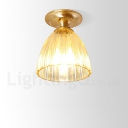 Czysta mosiężna rustykalna lampa sufitowa w stylu nordyckim Lodge Flush Mount z kloszem szklanym