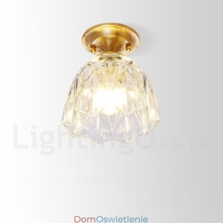 Czysta mosiężna rustykalna lampa sufitowa w stylu nordyckim Lodge Flush Mount z kloszem szklanym Czysta mosiężna rustykalna lampa sufitowa w stylu nordyckim Lodge Flush Mount z kloszem szklanym