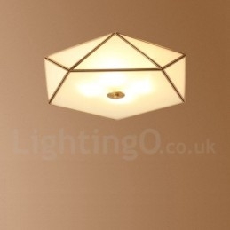 Czysta mosiężna rustykalna lampa sufitowa w stylu nordyckim Lodge Flush Mount z kloszem szklanym