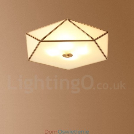 Czysta mosiężna rustykalna lampa sufitowa w stylu nordyckim Lodge Flush Mount z kloszem szklanym Czysta mosiężna rustykalna lampa sufitowa w stylu nordyckim Lodge Flush Mount z kloszem szklanym