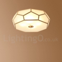 Czysta mosiężna rustykalna lampa sufitowa w stylu nordyckim Lodge Flush Mount z kloszem szklanym
