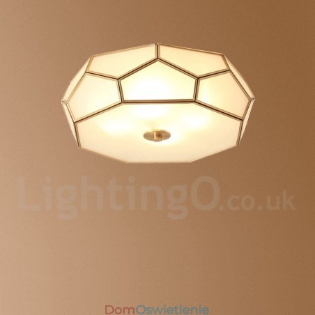 Czysta mosiężna rustykalna lampa sufitowa w stylu nordyckim Lodge Flush Mount z kloszem szklanym Czysta mosiężna rustykalna lampa sufitowa w stylu nordyckim Lodge Flush Mount z kloszem szklanym
