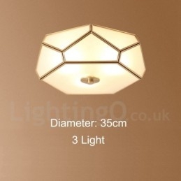 Czysta mosiężna rustykalna lampa sufitowa w stylu nordyckim Lodge Flush Mount z kloszem szklanym