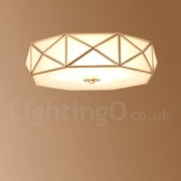 Czysta mosiężna rustykalna lampa sufitowa w stylu nordyckim Lodge Flush Mount z kloszem szklanym
