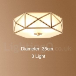 Czysta mosiężna rustykalna lampa sufitowa w stylu nordyckim Lodge Flush Mount z kloszem szklanym