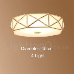 Czysta mosiężna rustykalna lampa sufitowa w stylu nordyckim Lodge Flush Mount z kloszem szklanym