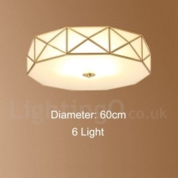 Czysta mosiężna rustykalna lampa sufitowa w stylu nordyckim Lodge Flush Mount z kloszem szklanym