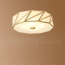 Czysta mosiężna rustykalna lampa sufitowa w stylu nordyckim Lodge Flush Mount z kloszem szklanym