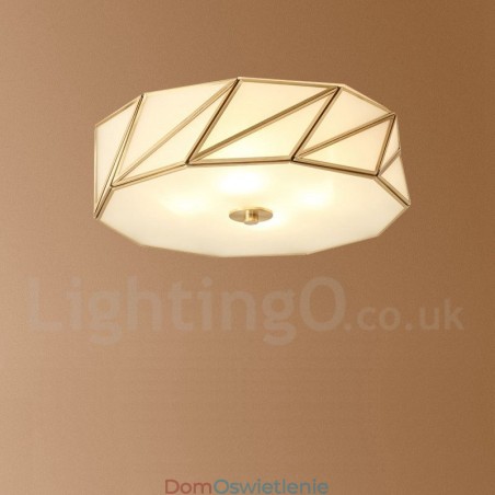 Czysta mosiężna rustykalna lampa sufitowa w stylu nordyckim Lodge Flush Mount z kloszem szklanym Czysta mosiężna rustykalna lampa sufitowa w stylu nordyckim Lodge Flush Mount z kloszem szklanym