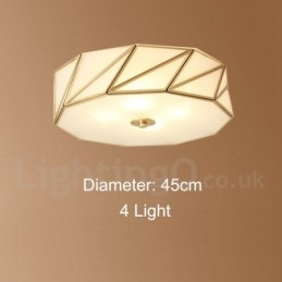 Czysta mosiężna rustykalna lampa sufitowa w stylu nordyckim Lodge Flush Mount z kloszem szklanym