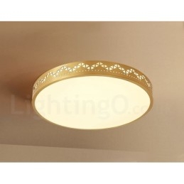 Okrągła, mosiężna, nowoczesna, współczesna lampa sufitowa w stylu nordyckim z kloszem akrylowym