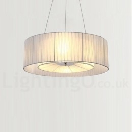 Drum 4 Light Pendant Modern Lamp z abażurem materiałowym