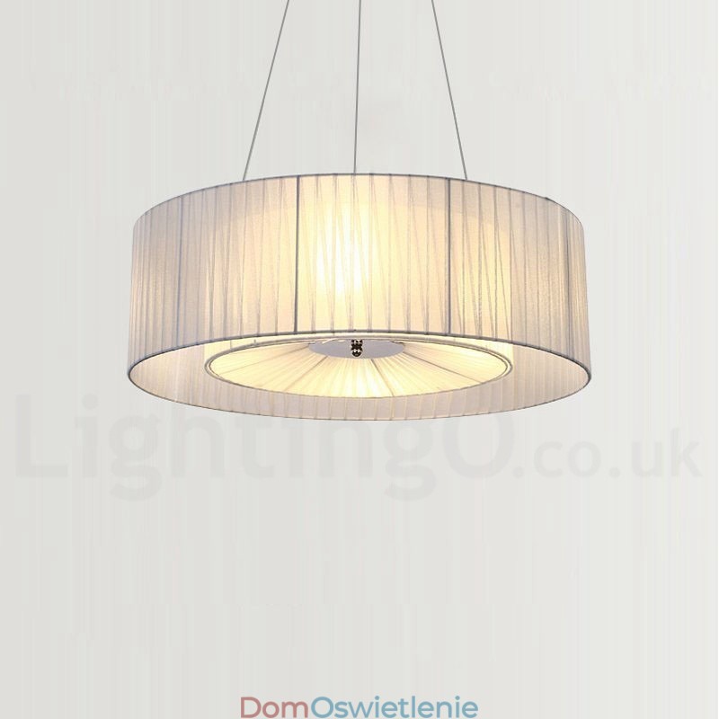 Drum 4 Light Pendant Modern Lamp z abażurem materiałowym