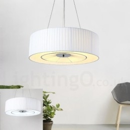 Drum 4 Light Pendant Modern Lamp z abażurem materiałowym
