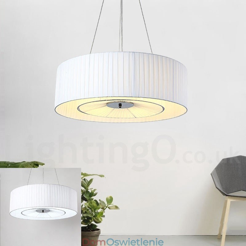 Drum 4 Light Pendant Modern Lamp z abażurem materiałowym