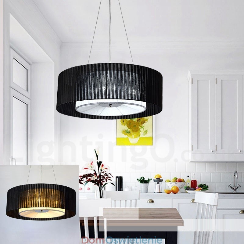 Drum 4 Light Pendant Modern Lamp z abażurem materiałowym