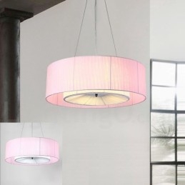 Drum 4 Light Pendant Modern Lamp z abażurem materiałowym
