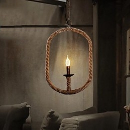 Retro 1 Lampa Żyrandol Z Liny Konopnej Retro Styl Wiejski