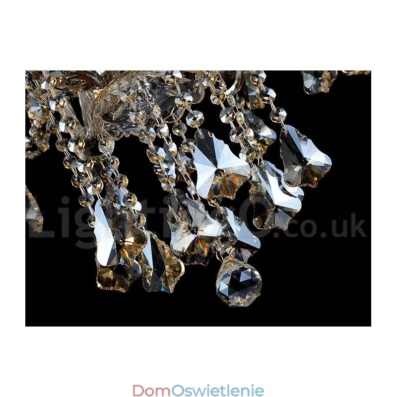 6 świateł Retro Cognac Color K9 Crystal Nowoczesny żyrandol