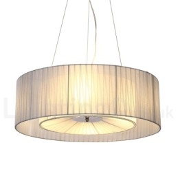 Drum 4 Light Pendant Modern Lamp z abażurem materiałowym