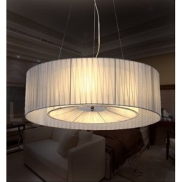 Drum 4 Light Pendant Modern Lamp z abażurem materiałowym