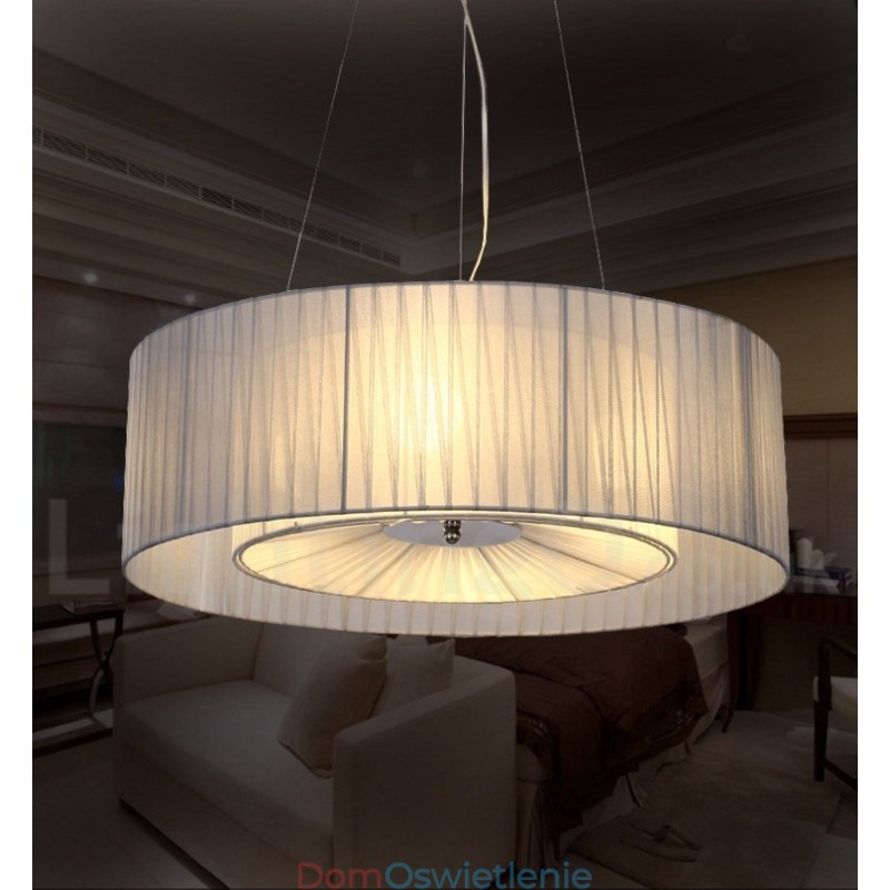 Drum 4 Light Pendant Modern Lamp z abażurem materiałowym