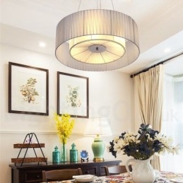 Drum 4 Light Pendant Modern Lamp z abażurem materiałowym