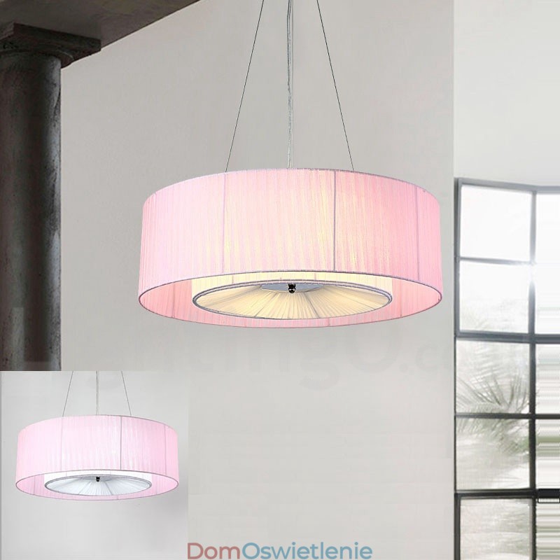 Drum 4 Light Pendant Modern Lamp z abażurem materiałowym