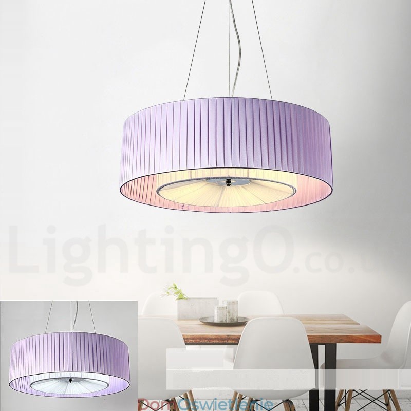 Drum 4 Light Pendant Modern Lamp z abażurem materiałowym