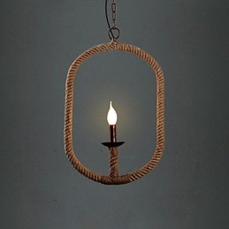 Retro 1 Lampa Żyrandol Z Liny Konopnej Retro Styl Wiejski