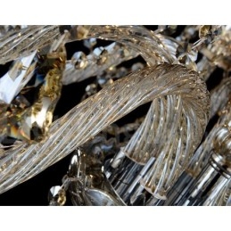 12 świateł Retro Cognac Color K9 Crystal Nowoczesny żyrandol