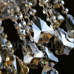 12 świateł Retro Cognac Color K9 Crystal Nowoczesny żyrandol