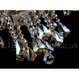 12 świateł Retro Cognac Color K9 Crystal Nowoczesny żyrandol