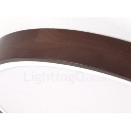 Retro Walnut Color Wood Ultra cienkie okrągłe ściemnialne lampy sufitowe z kloszem akrylowym, które można również stosować jako oświetlenie ścienne