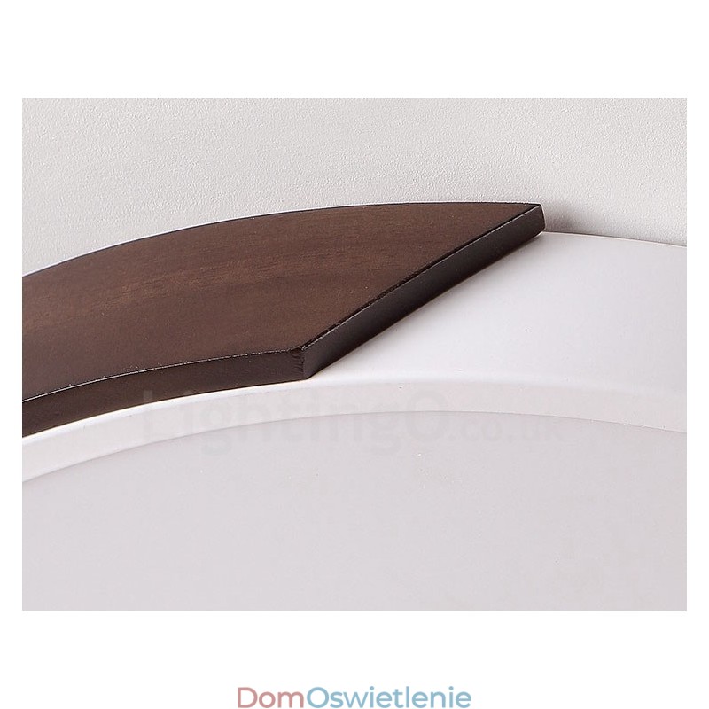 Retro Walnut Color Wood Ultra cienkie okrągłe ściemnialne lampy sufitowe z kloszem akrylowym, które można również stosować jako oświetlenie ścienne