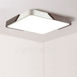 Retro Walnut Color Wood Ultra Thin Square Dimmable Flush Mount Lampy sufitowe z kloszem akrylowym Mogą być również używane jako oświetlenie ścienne