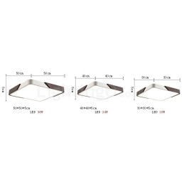 Retro Walnut Color Wood Ultra Thin Square Dimmable Flush Mount Lampy sufitowe z kloszem akrylowym Mogą być również używane jako oświetlenie ścienne