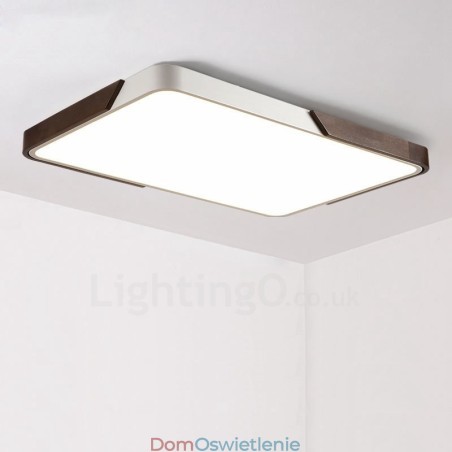 Retro Walnut Color Wood Ultra Thin Rectangle Dimmable Flush Mount Lampy sufitowe z akrylowym kloszem Mogą być również używane jako oświetlenie ścienne Retro Walnut Color Wood Ultra Thin Rectangle Dimmable Flush Mount Lampy sufitowe z akrylowym kloszem Mogą być również używane jako oświetlenie ścienne