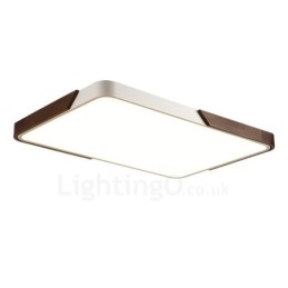 Retro Walnut Color Wood Ultra Thin Rectangle Dimmable Flush Mount Lampy sufitowe z akrylowym kloszem Mogą być również używane jako oświetlenie ścienne