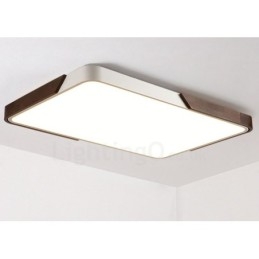 Retro Walnut Color Wood Ultra Thin Rectangle Dimmable Flush Mount Lampy sufitowe z akrylowym kloszem Mogą być również używane jako oświetlenie ścienne